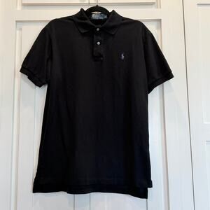 Polo Ralph Lauren Men’s Black Polo Shirt Purple Logo Size Large